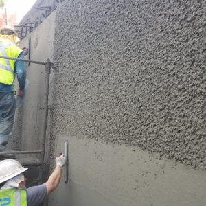 CCP Shotcrete - trowel finish structural shotcrete wall - San Antonio, TX
