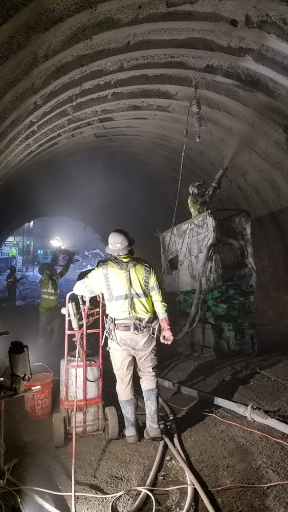 CCP Shotcrete - overhead shotcrete tunnel - Houston, Texas