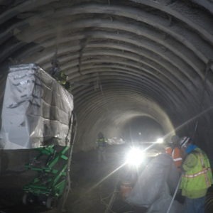 CCP Shotcrete - overhead shotcrete tunnel - Houston, Texas