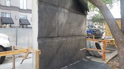 CCP Shotcrete - Preconstruction Shotcrete Mockup Test Panel w Waterproofing Membrane - Texas